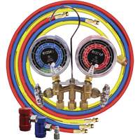 Mastercool 81661 Jeu de manom&egrave;tres collecteurs en laiton avec coupleurs