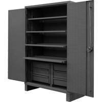 Durham Manufacturing HDCDP244878-4SS6B95 Extra Heavy-Duty Slide-Out Shelf Cabinet, Steel, 4 Shelves, 78" H x 48" W x 24" D, Grey