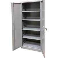 KLETON FN425 Armoire de rangement, Acier, 4 Tablettes, 66" h x 30" la x 15" P, Gris