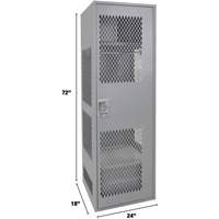 KLETON FN467 Casier pour &eacute;quipement avec porte, Acier, 24" la x 18" p x 72" h, Gris