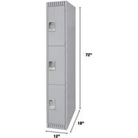 KLETON FN472 Casiers, 3 niveaux, 12" x 18" x 72", Acier, Gris, D&eacute;mont&eacute;