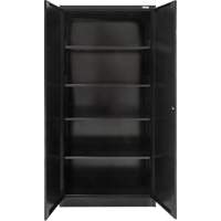 KLETON FN658 Hi-Boy Storage Cabinet, Steel, 4 Shelves, 72" H x 36" W x 18" D, Black