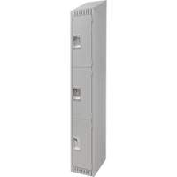 KLETON FN664 Lockers, 3 -tier, 12" x 18" x 82", Steel, Grey, Knocked Down