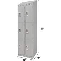 KLETON FN665 Casiers, 3 niveaux, Bloc de 2, 24" x 18" x 82", Acier, Gris, D&eacute;mont&eacute;