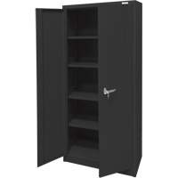 KLETON FN702 Armoire d'entreposage, Acier, 4 Tablettes, 66" h x 30" la x 15" P, Noir