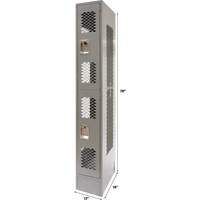 KLETON FN851 Casiers ventil&eacute;s, 2 niveaux, 12" x 18" x 78", Acier, Gris, D&eacute;mont&eacute;, Perfor&eacute;