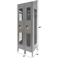 KLETON FN855 Casiers ventil&eacute;s, Bloc de 2, 24" x 18" x 88", Acier, Gris, D&eacute;mont&eacute;, Perfor&eacute;