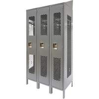 KLETON FN856 Casiers ventil&eacute;s, Bloc de 3, 36 x 18" x 88", Acier, Gris, D&eacute;mont&eacute;, Perfor&eacute;