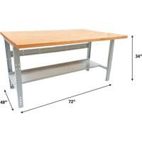 KLETON FN882 &eacute;tabli modulaire industriel, Cap 1000 lb, 72" la x 48" p