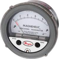 Dwyer 605-10 605 Series Magnehelic&reg; Differential Pressure Gauge & Indicating Transmitter, 4" , 0 - 10 in. w.c., Panel Mount, Analogue