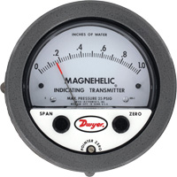 Dwyer 605-250PA 605 Series Magnehelic&reg; Differential Pressure Gauge & Indicating Transmitter, 4" , 0 - 0.25 kPa, Panel Mount, Analogue