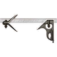 Combination Squares with Square Head & Centre Head - No. 33HC Series with Forged & Hardened Steel Heads, 24" L, 1/100" Graduations, Steel, Satin  HT357 | TENAQUIP