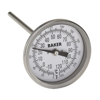 Baker T30025-250 Thermom&egrave;tres bilames, Contact, Analogique, 0-250°F (-20-120°C)