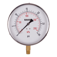 Pressure Gauges, 4-1/2" , 0-30 psi, Bottom Mount, Analogue  IA326 | TENAQUIP