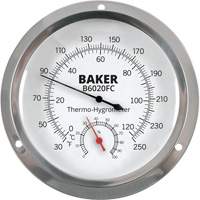 Baker B6020FC Dial Thermo-Hygrometer, 0% - 100% RH, 30 - 250°F (0 - 120°C)