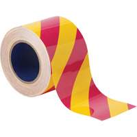 Brady 170002 ToughStripe&reg; Floor Marking Tape, 4" x 100', Polyester, Magenta and Yellow