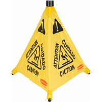 Pop-Up Safety Cone, Trilingual With Pictogram JA131 | TENAQUIP