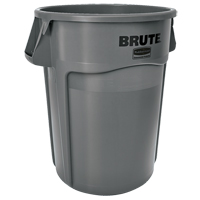 Rubbermaid FG264360GRAY Round Brute&reg; Containers, Polyethylene, 44 US gal.