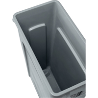 Rubbermaid FG354060GRAY Slim Jim&reg; Container with Venting Channels, Plastic, 23 US gal.