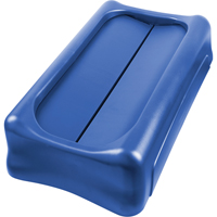 Rubbermaid FG267360BLUE Couvercle pour contenant &agrave; dechets Slim Jim, Couvercle &agrave; battant, Plastique, Convient aux contenants
