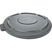 Rubbermaid FG264560GRAY Couvercles ronds Brute, Couvercle plat, Plastique/Poly&eacute;thyl&egrave;ne, Convient aux contenants 24" dia.