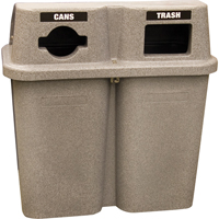 Techstar Plastics Inc 565-SANDSTONE Contenants de recyclage Bullseye, Bord de rue, Plastique, 2 x 22 gal. US