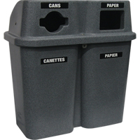 Techstar Plastics Inc 565-GRANITE GREY Contenants de recyclage Bullseye, Bord de rue, Plastique, 2 x 22 gal. US