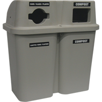 Techstar Plastics Inc 565-GREY Contenants de recyclage Bullseye, Bord de rue, Plastique, 2 x 22 gal. US