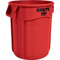 Rubbermaid FG262000RED Vented Brute&reg; Waste Container, Plastic, 20 US gal.