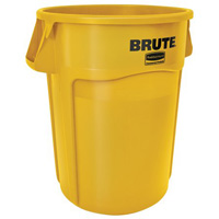 Rubbermaid FG265500YEL Vented Brute&reg; Waste Container, Plastic, 55 US gal.