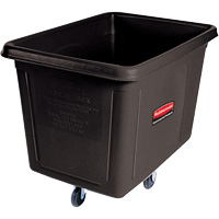 Rubbermaid FG461900BLA Bulk Cube Truck, Polyethylene, 48" L x 34-1/16" W x 36-1/2" H, 20 cu.ft. Volume, 600 lbs. Capacity