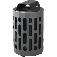 Frost 2020-BLACK 2020 Stingray Waste Receptacles, Metal, 42 US gal.