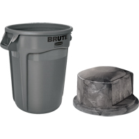 Rubbermaid JG796 Contenant Round Brute avec couvercle en d&ocirc;me, Poly&eacute;thyl&egrave;ne, 32 gal. US