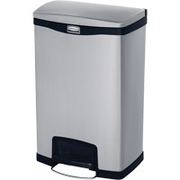 Rubbermaid 1901992 Slim Jim&reg; Waste Container, Stainless Steel, 13 US gal. Capacity