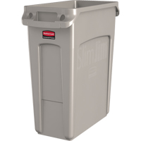 Rubbermaid 1971259 Slim Jim&reg; Vented Containers, Deskside, Polyethylene, 16 US gal.