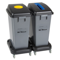 Recycling & Waste Receptacle Dolly, Polypropylene, Black, Fits: 17-1/4" x 12-1/2" JH483 | TENAQUIP