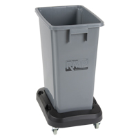 Recycling & Waste Receptacle Dolly, Polypropylene, Black, Fits: 17-1/4" x 12-1/2" JH483 | TENAQUIP