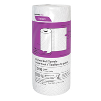 Cascades K250 Pro Select Kitchen Towel Roll, 2 Ply, 250 Sheets/Roll, 8" W, 11" L