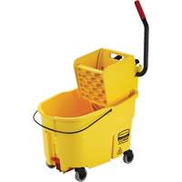Rubbermaid FG618688YEL Ensemble de seau pour vadrouille et essoreuse WaveBrake, Pression lat&eacute;rale, 11 gal. US (44 pintes), Jaune