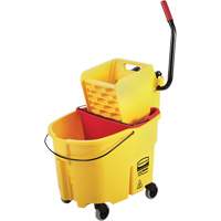 Rubbermaid JK651 Ensemble de seau pour vadrouille et essoreuse WaveBrake, Pression lat&eacute;rale, 8,75 gal. US (35 pintes), Jaune