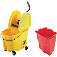 Rubbermaid JK652 Ensemble de seau pour vadrouille et essoreuse WaveBrake, Pression vers le bas, 8,75 gal. US (35 pintes), Jaune