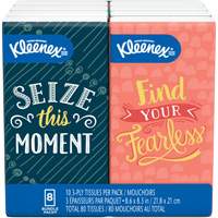 Kimberly-Clark 46651 Papiers-mouchoirs Kleenex format de poche, 3 pli, 8,3" lo x 8,6" la, 10 feuilles/boîte