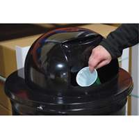 Vestil TRASH-TOP-BK Couvercle pour baril &agrave; d&eacute;chets, Couvercle bomb&eacute;, M&eacute;tal, Convient aux contenants 23-1/2" dia.