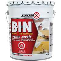Zinsser Z00910 B-I-N&reg; Shellac-Base Sealer Primer, 18.9 L, Pail, Tintable White