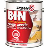 Zinsser Z00911 B-I-N&reg; Shellac-Base Sealer Primer, 3.7 L, Gallon, Tintable White