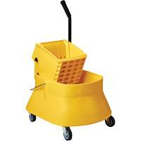 M2 Professional BW-S1133-YE Ensemble de seau pour vadrouille et essoreuse Champ, Pression lat&eacute;rale, 7,5 gal. US (30 pintes), Jaune