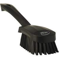Vikan 41929 Short-Handled Churn Brush, Stiff Bristles, 10" Long, Black