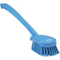 Vikan 41863 Long Handle Brush, Stiff Bristles, 16-3/10" Long, Blue