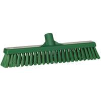 Vikan 31742 Combo Bristle Push Broom Head, Coarse/Fine Bristles, 16-1/2", Polyester, Green