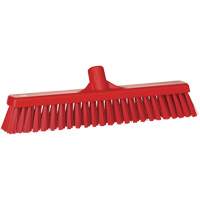 Vikan 31744 Combo Bristle Push Broom Head, Coarse/Fine Bristles, 16-1/2", Polyester, Red